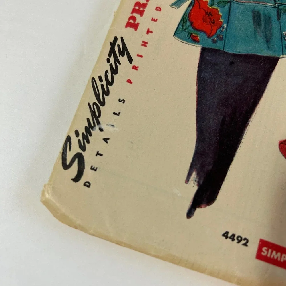 Simplicity Vintage 1950's Pattern #4492 Cobblers Apron‎ Half Apron Pot Holder